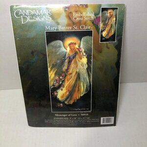 Mary Baxter St Clair Messenger Of Love Cross Embellished Cross Stitch Kit  Angel
